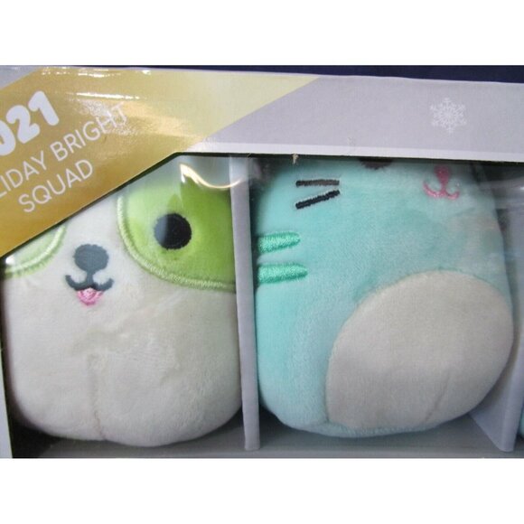 Original Squishmallows 2021 Holiday Bright Squad 6 Mini Plush Ornament Set New - Picture 7 of 12
